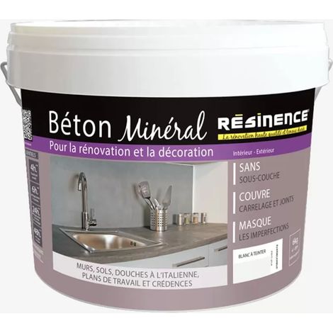 Enduit de rénovation RESINENCE Béton minéral Blanc à teinter