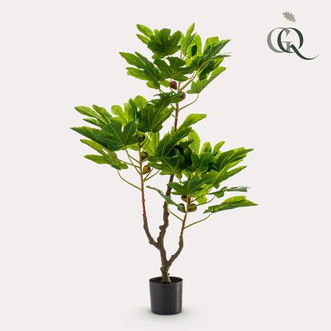 Figuier Artificiel Ficus Carica avec Fruits et Tronc en Bois Plante Décorative 95 cm - PANGIVO (1/5)