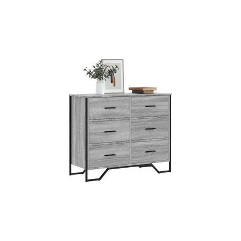 Commode sonoma gris 91x35,5x74,5 bois d'ingénierie (1/5)