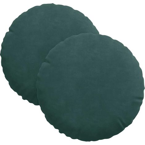 Maison Exclusive - Sitzkissen 2 pcs Dunkelgrün Ø30 x 13 cm Samt