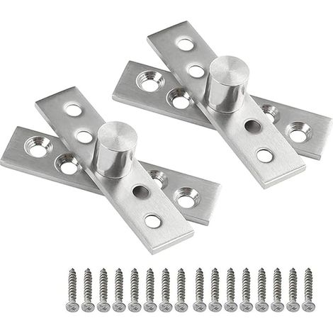 2 Pieces 360 Swivel Door Hinges Stainless Steel Hidden Rotation Door Center Pivot Hinges Concealed Swivel Hinge 75x17mm (1/5)