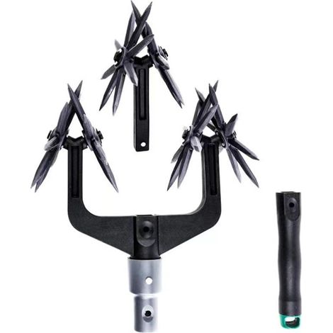 Aérateur Rotatif de Pelouse à Roues Étoilées en Métal, Outil Ameublisseur de Sol Manche Aluminium pour Jardin Gazons et Massifs Floraux (1/5)