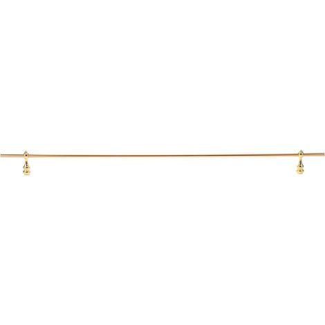 1 Lot de Rails d'étagère en Alliage métallique : Rails à Embouts dorés pour étagères avec Capuchons – de galerie pour Chariot de Bar, desserte, Meuble en Verre, Armoire, Longueur (1/5)