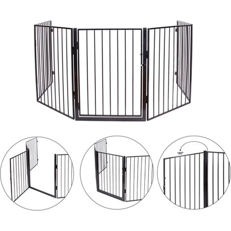 Kaminschutz Schutzgitter Kamin Absperrgitter Kinder Ofen Gitter Laufstall Metall (1/5)