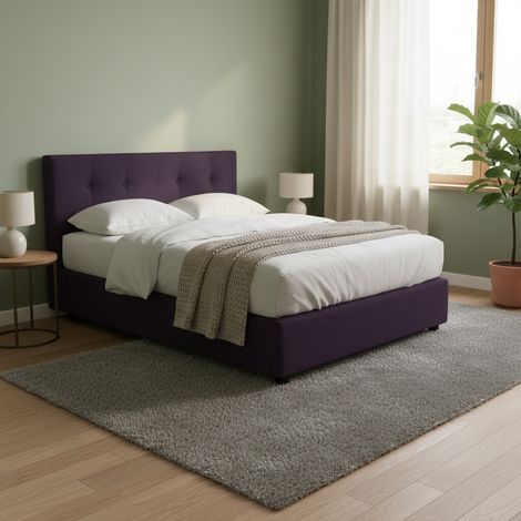Cama Doble Oxford, Desenfundable, Hecho en Italia, Violeta (1/5)