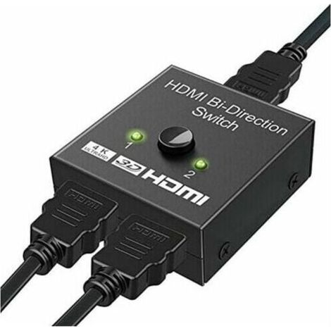 HDMI switch, 2-input 1-output bidirectional 4K HDMI splitter adapter or 1-input 2-output switch, supports 3D 4K 1080P, HDCP, HDMI switch for HDTV/Blu-ray/DVD player/DVR (1/4)