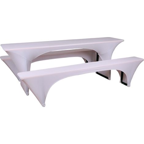 GO-DE Bierzeltgarnitur-Spannhussen 70cm 70 cm x 220 cm x 70 cm, weiß Gartenbankauflagen (1/3)
