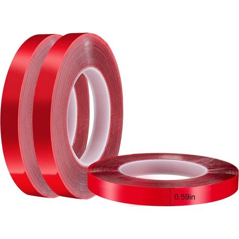 Ruban adhésif double face acrylique de 10 mètres pour charges lourdes (lot de 3) Résistant aux intempéries pour extérieur et intérieur, maintient les objets lourds dans des conditions froides et chaud