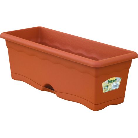 Jardinière Avec Plaque Intégrée Couleur Terracotta 50x20cm (1/2)