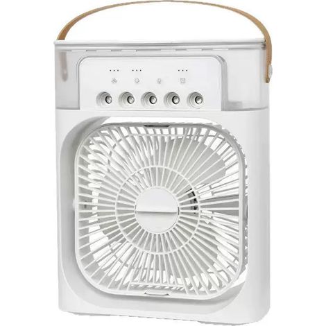 Ventilateur-climatiseur portable 3 vitesses avec minuterie & brumisateur 5 jets – Idéal chambre/bureau, réservoir démontable et USB (1/4)