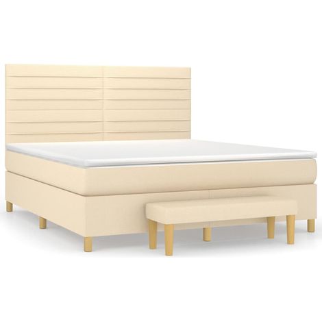 Maison Exclusive - Boxspringbett mit Matratze Creme 160x200 cm St