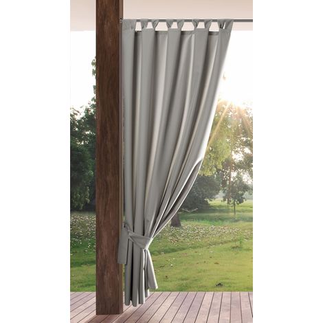 Eurofirany GARDEN Tenda de Esterni con Passanti - 1 Pezzo. Tende impermeabili per Terazze, Tenda per Gazebo Pergolata Patio Balcone, Protezione Solare e Privacy, 155x240 cm, Grigio Chiaro (1/5)