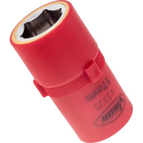 VIGOR VDE Steckschlüsseleinsatz, 1/2 (12,5 mm) Vierkant hohl, Außen Sechskant Profil, SW 17 mm (1/3)