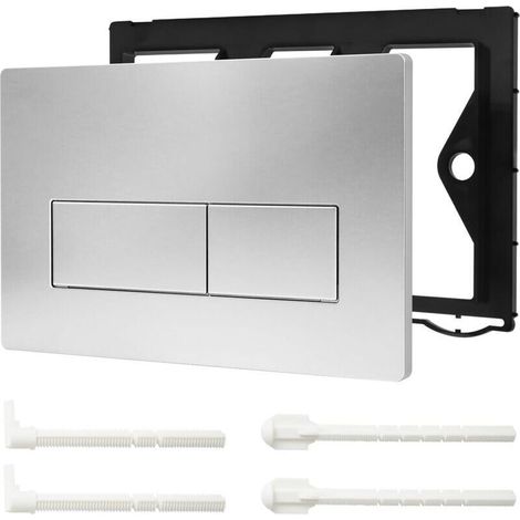 Plaque de commande de chasse d'eau encastrée, plaque de commande de chasse d'eau à double chasse, compatible avec GEBERIT SIGMA01 UP300/320, 115.770.11.5 (Argent) (1/4)