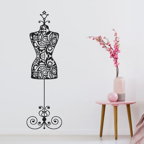 Sticker Mural - Mannequin de couture - 17x57 cm - Noir (1/3)