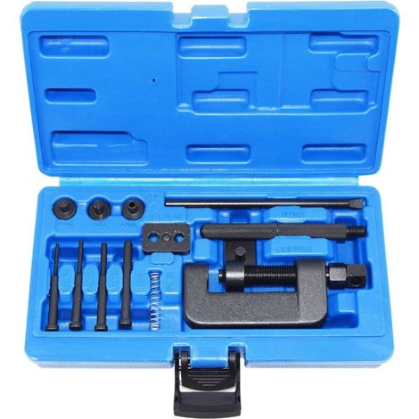 Smagliacatena per moto Tigrezy, Smagliacatena per moto, Kit catena per moto, Smagliacatena e rivettatrice per moto, Set di attrezzi per smagliacatena per moto, Separatore di catena, Kit di attrezzi pe (1/4)