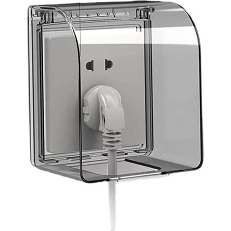 YMYNY Couvercle de prise extérieure, protecteur de prise extérieure,couvercle de prise unique résistant aux intempéries, couvercle de prise de commutateur transparent pour la sécurité électrique (1/4)