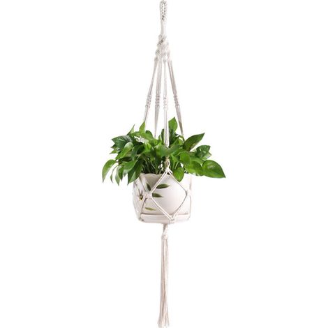 Porte-pot en macramé, suspension pour plantes, panier suspendu en corde de jute tressée, artisanat (1/5)