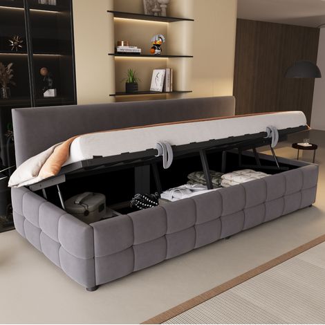 letto singolo 90x200 contenitore con schienale OKMYHOME (1/5)
