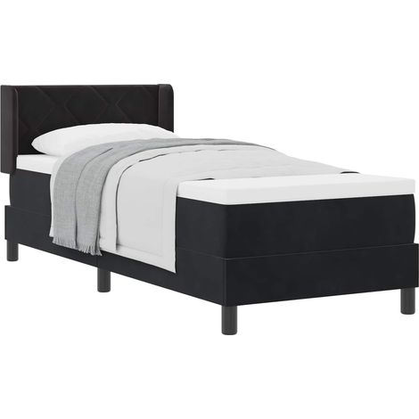 Maison Exclusive - Lit à ressorts avec tête de lit Noir 200 x 80 cm Velours (1/5)