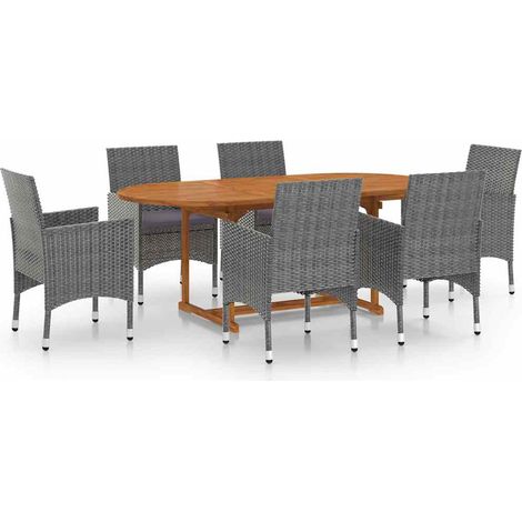 Maison Exclusive - Juego de comedor de jardín 7 piezas ratán sint (1/5)
