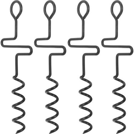 Punaises de tente en spirale en fer, 4 pièces, Type spirale Stable, piquet de tente en spirale robuste pour trampolines de tente, clture de jardin (1/5)