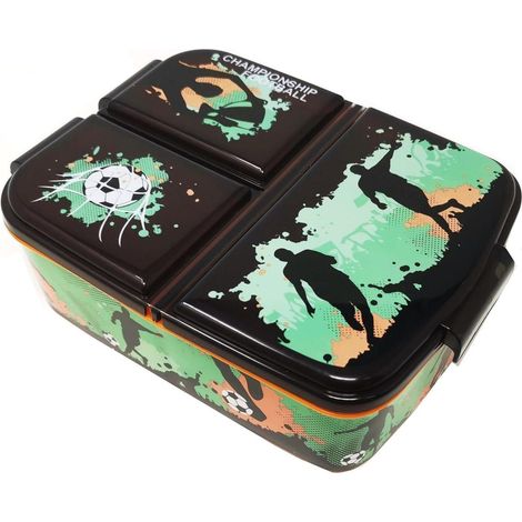 Kinder Brotdose mit 3 Fächern, BPA-frei, Fußball-Design (1/5)