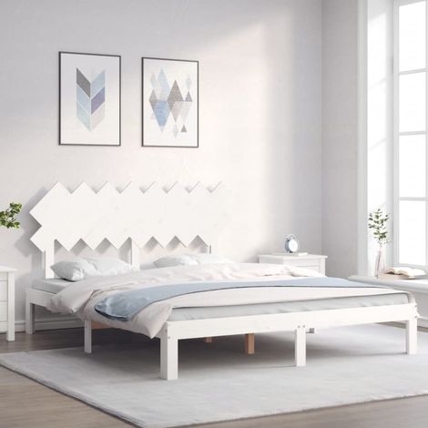 vidaXL Giroletto senza Materasso Bianco 160x200 cm Legno Massello Pino (1/5)
