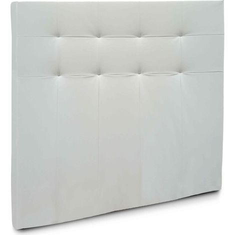 Home Heavenly® - Cabecero cama tapizado OLSON, acolchado para cama individual o matrimonial, no incluye herrajes 150 cm Color: Blanco (1/5)