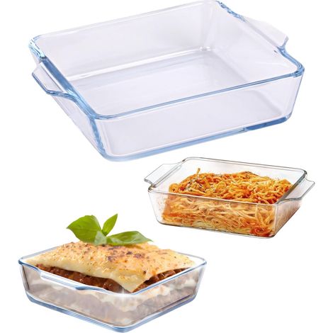 0.8 Litres Cuisson Verre,19,5 16,5 4,6,Plats À Four,Plat À Gratin En Verre,Plat De Cuisson En Verre,plat A Gratin,Convient Pour Four À Micro-ondes,Four, Réfrigérateur, Lave-vaisselle (1/5)