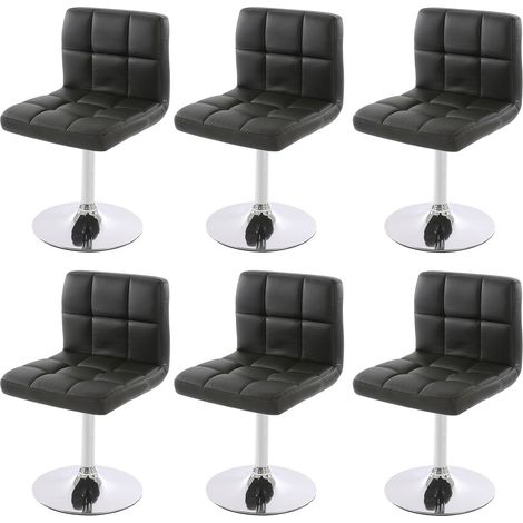 [NON UTILIZZATO] Set 6x sedie lounge girevole elegante imbottita Kavala ecopelle 44x43x76cm grigio