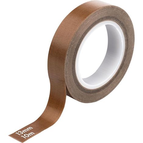 (13 mm x 10m)Ruban adhésif PTFE (téflon) haute température, antistatique, résistant à la chaleur jusqu'à 300 °C, renforcé de fibre de verre pour isolation électrique et entretien des machines (1/5)