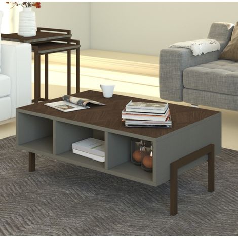 Mesa de centro LINEA 90 x 60 x 40 cm marrón (1/4)