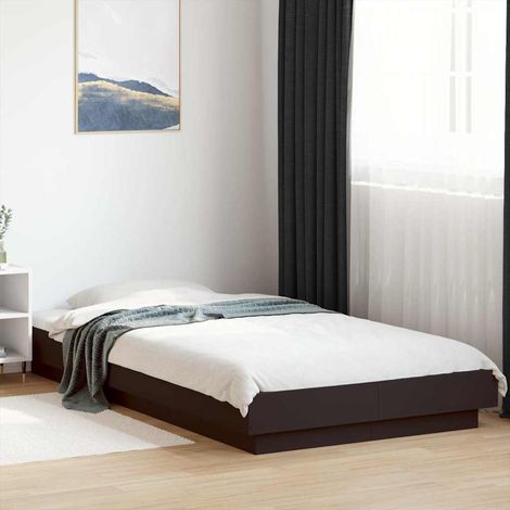 Estructura de cama madera de ingeniería negra 90x190 cm (1/5)