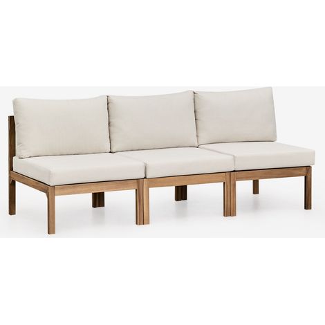 Divano da giardino modulare Branson in 3 pezzi in legno di acacia SKLUM            