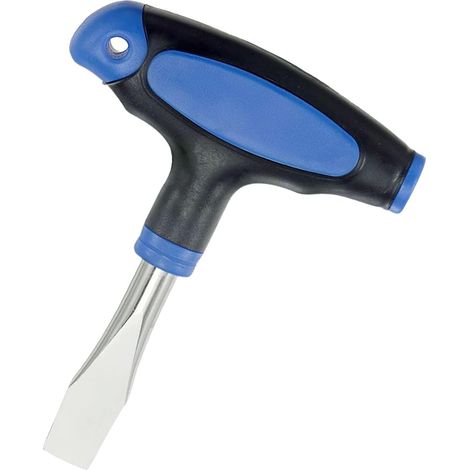 T-Griff 12 mm Flachkopfschraubendreher, Schlitzschraubendreher aus Karbonstahl, ergonomischer Griff, Schlitzschraubendreher mit Kunststoffgriff für Filmsets (Blau Schwarz) (1/5)