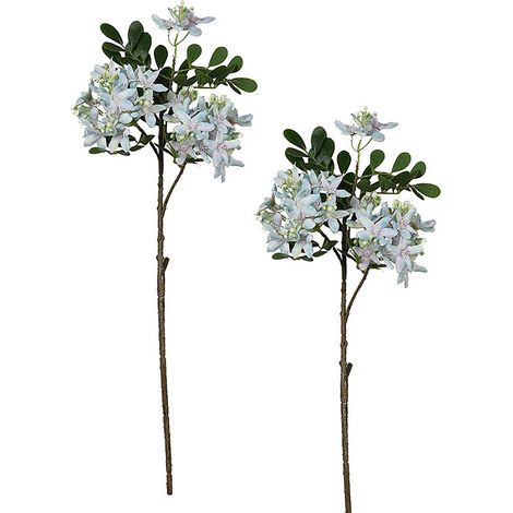 Courbées et rayonnantes. 【Bleu】2 fleurs artificielles avec fruits et feuilles, 3 têtes de géraniums en soie pour la décoration de mariage. (1/2)