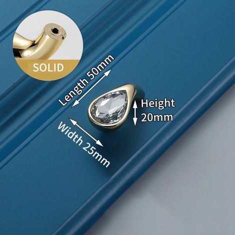 (Ensemble de 2 pièces) Boutons et poignées de meuble en cristal, adaptés aux boîtes à chaussures, aux portes d'armoire et aux tiroirs.