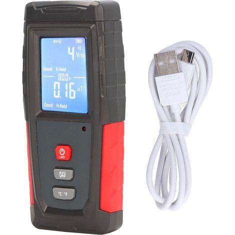 Détecteur d'ondes électromagnétiques avec alarme automatique - Testeur EMF portable 3.7V 600mAh (1/5)