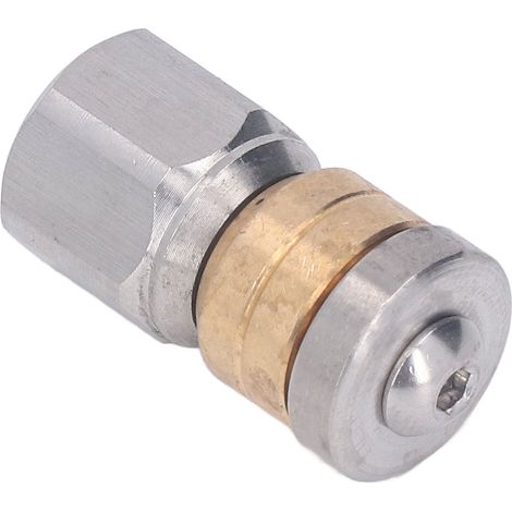 Buse de nettoyeur haute pression en acier inoxydable et laiton, mini buse compacte pour débouchage d'égout, pour eau chaude et froide, 5000 PSI, filetage femelle G1/4". (1/5)