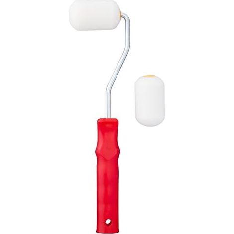 Mini support de rouleau de peinture avec 2 rouleaux en mousse, 5,5 cm x 3,5 cm chacun (1 rouleau de peinture + 2 rouleaux de peinture)