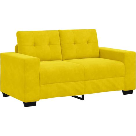  Zweisitzer-Sofa  mit Kissen Gelb Samt