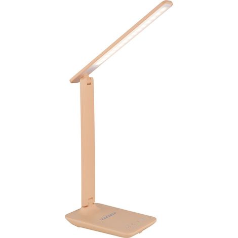 Lampe de table LED intégrée, couleur pêche mate, intensité variable 3 000-6 500 K, variateur tactile (1/5)
