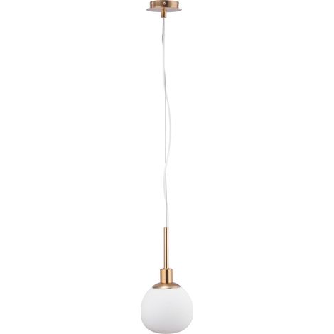 Sospensione Contemporanea Erich Metallo Oro Rosa 1 Luce E Diffusore Bianco (1/5)
