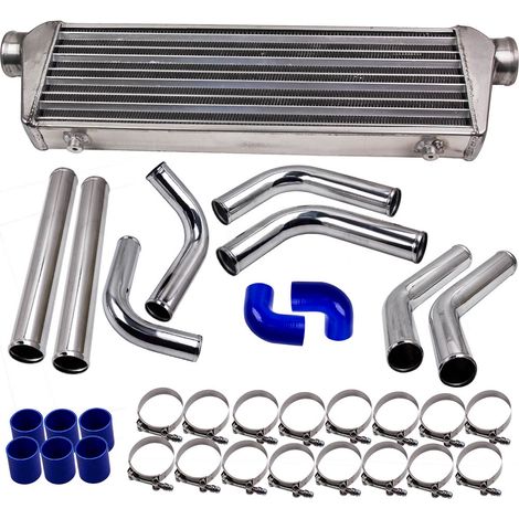 Universal Turbo Intercooler 27"x7"x2.5" & Aluminum Pipe Piping Hose Pipes Kit (1/5)