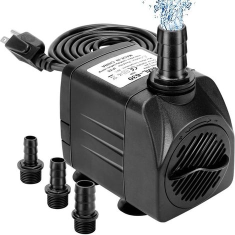 Mini pompe à eau 2000 l/h 35 W, ultra silencieuse pour aquarium, fontaine et bassin, câble d'alimentation 1,5 m (1/4)