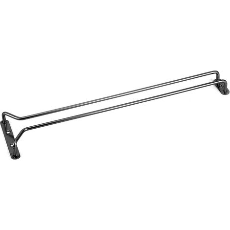 Tablecraft, barra supporto appendi bicchieri cm 65 con fissaggio, in acciaio inox