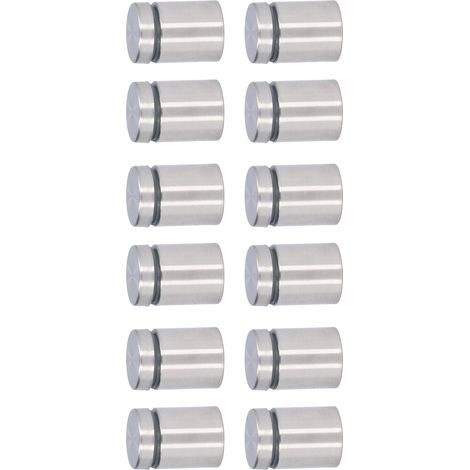 Kit 12 vis entretoises en acier inoxydable 19x25mm, fixation murale pour panneaux publicitaires, ensemble de montage robuste (1/5)