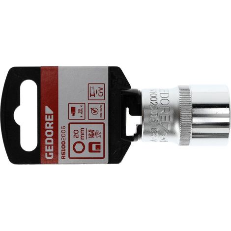 R61002006 Vaso para llave de vaso 1/2" hexagonal 20 mm longitud 38 mm (1/4)