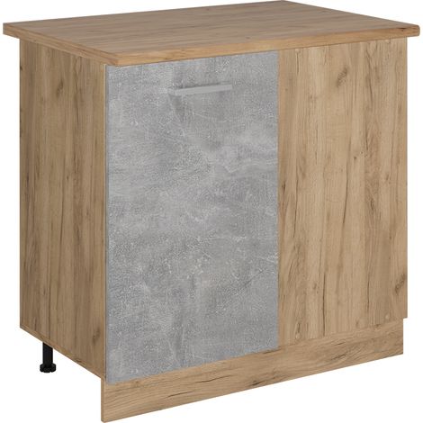 Mobile ad angolo cucina R-Line, Calcestruzzo, 86 cm , PL Rovere, Vicco